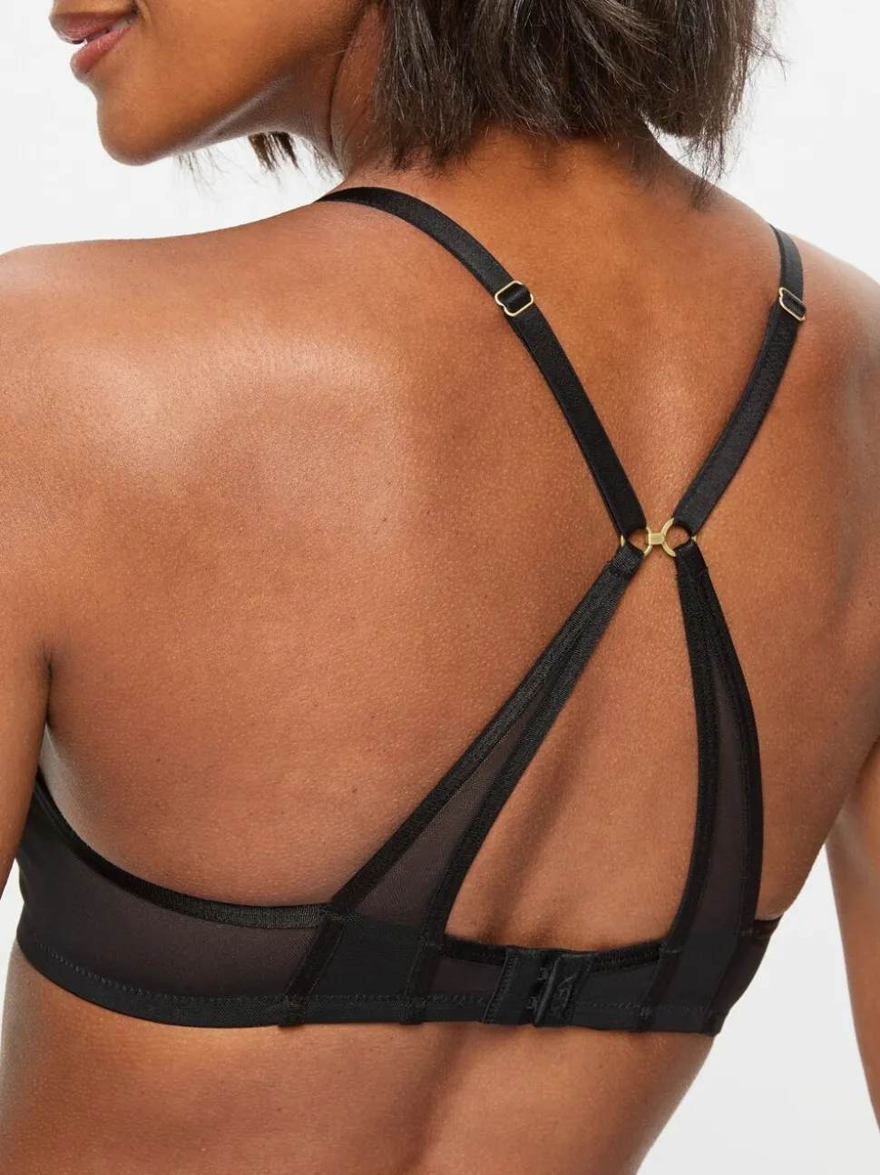 KBX Black Non Pad Balcony Zadie Mesh Crop Bralette