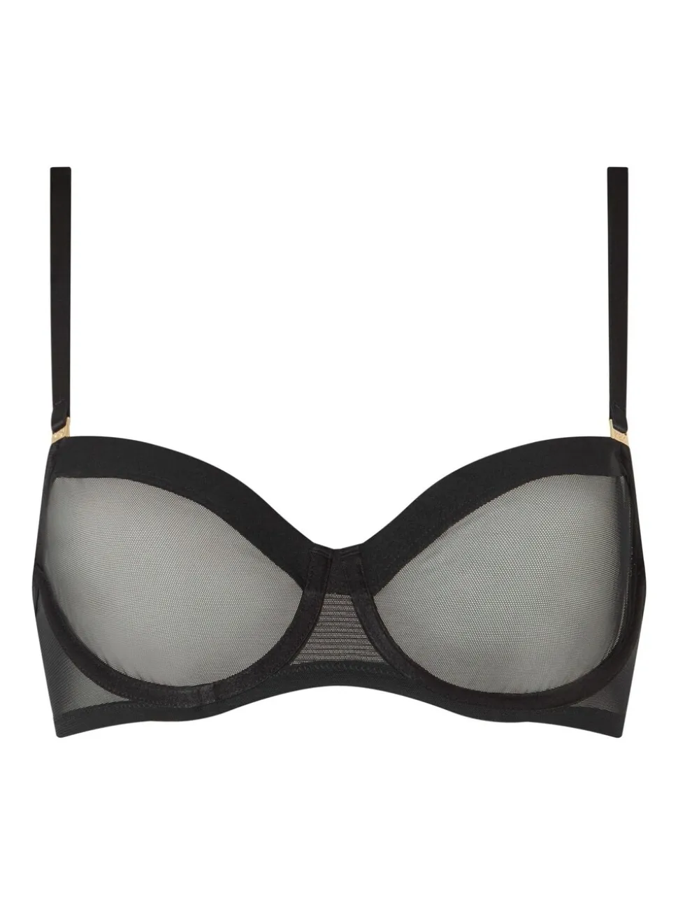 KBX Black Non Pad Balcony Zadie Mesh Crop Bralette