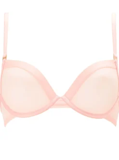 KBX Pink Non Pad Plunge Zadie Mesh Crop Bralette
