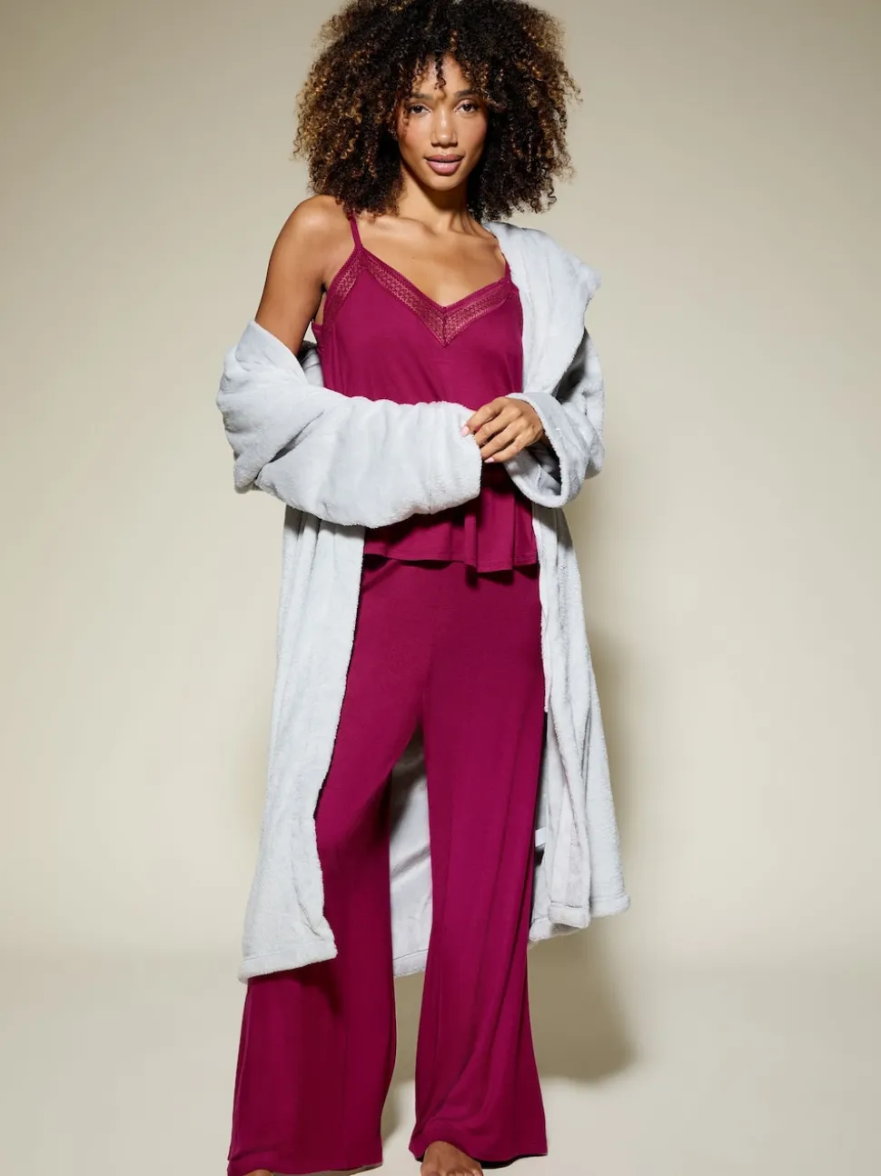 KBX Red Ada Modal Long Leg Cami Set