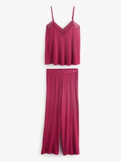 KBX Red Ada Modal Long Leg Cami Set