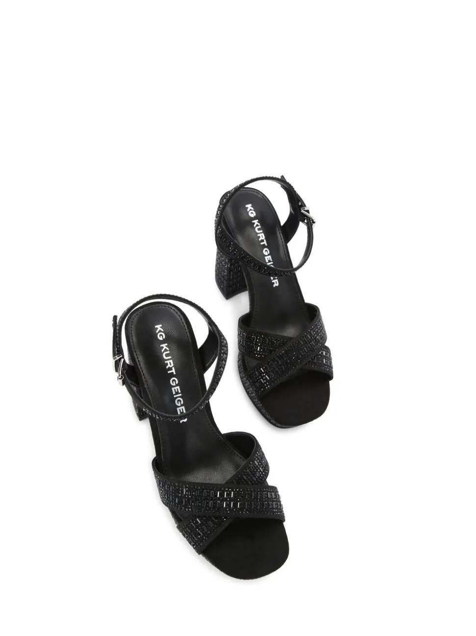 KG Kurt Geiger Black Fleur Platform Sandals