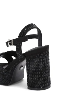 KG Kurt Geiger Black Fleur Platform Sandals