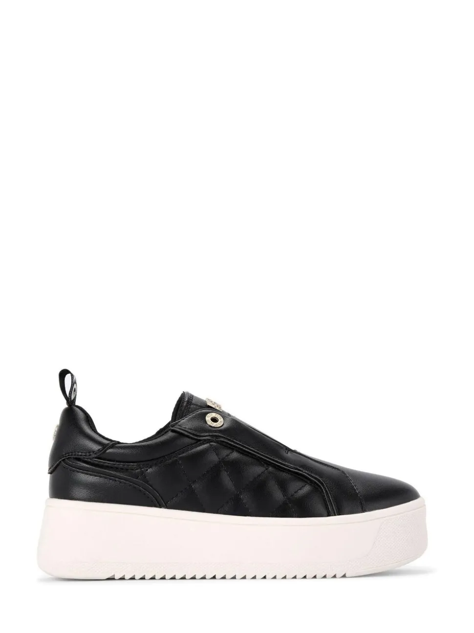 KG Kurt Geiger Black Lighter Laceless Quilt Trainers