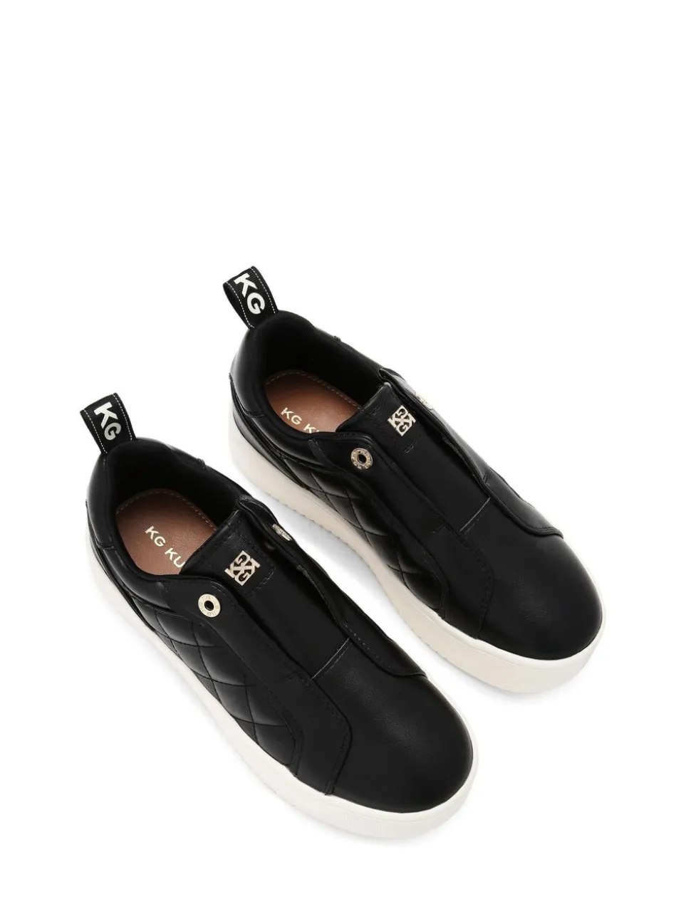 KG Kurt Geiger Black Lighter Laceless Quilt Trainers