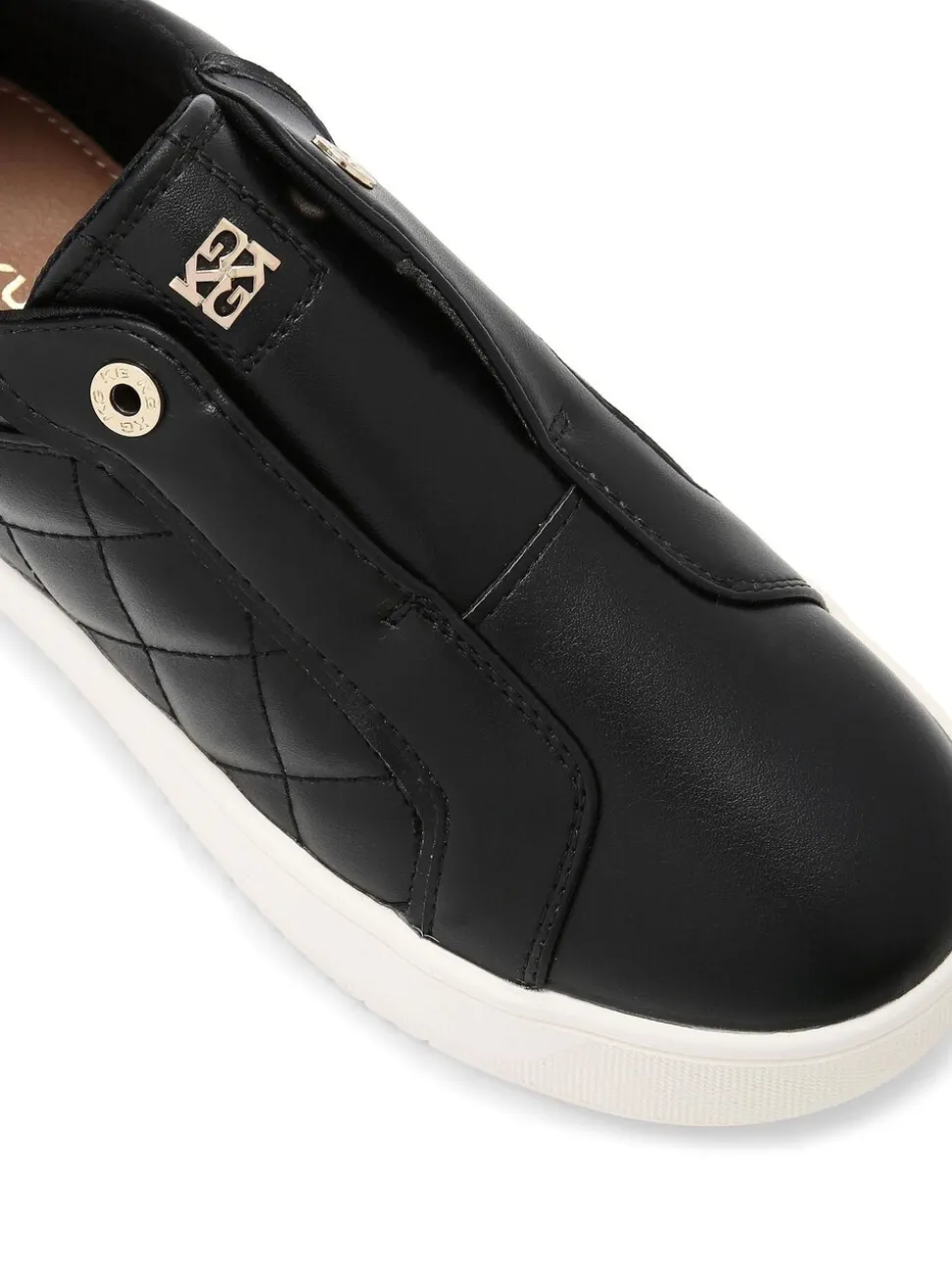 KG Kurt Geiger Black Lighter Laceless Quilt Trainers