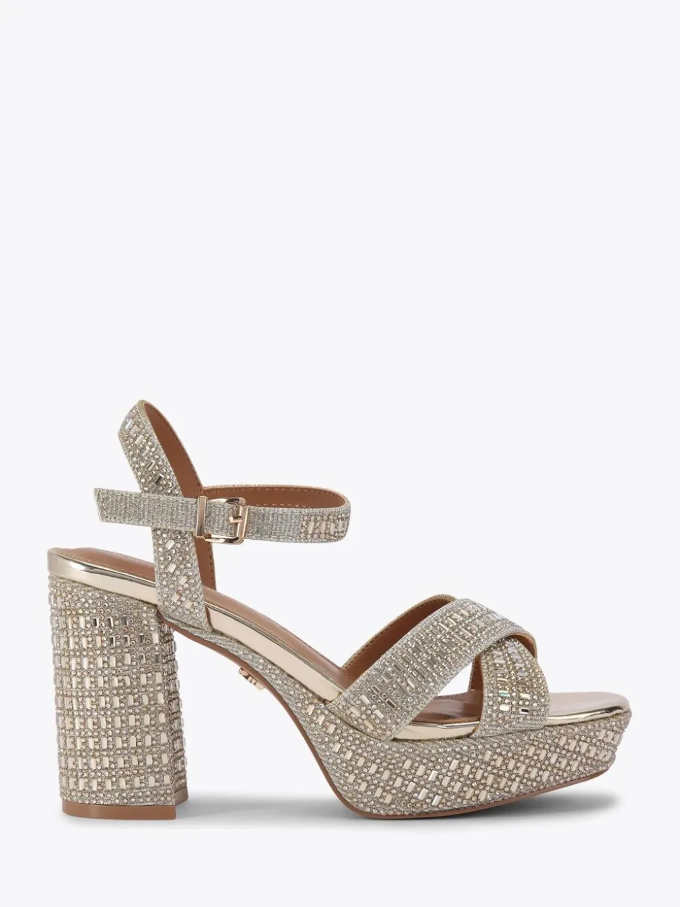 KG Kurt Geiger Gold Fleur Platform Sandals