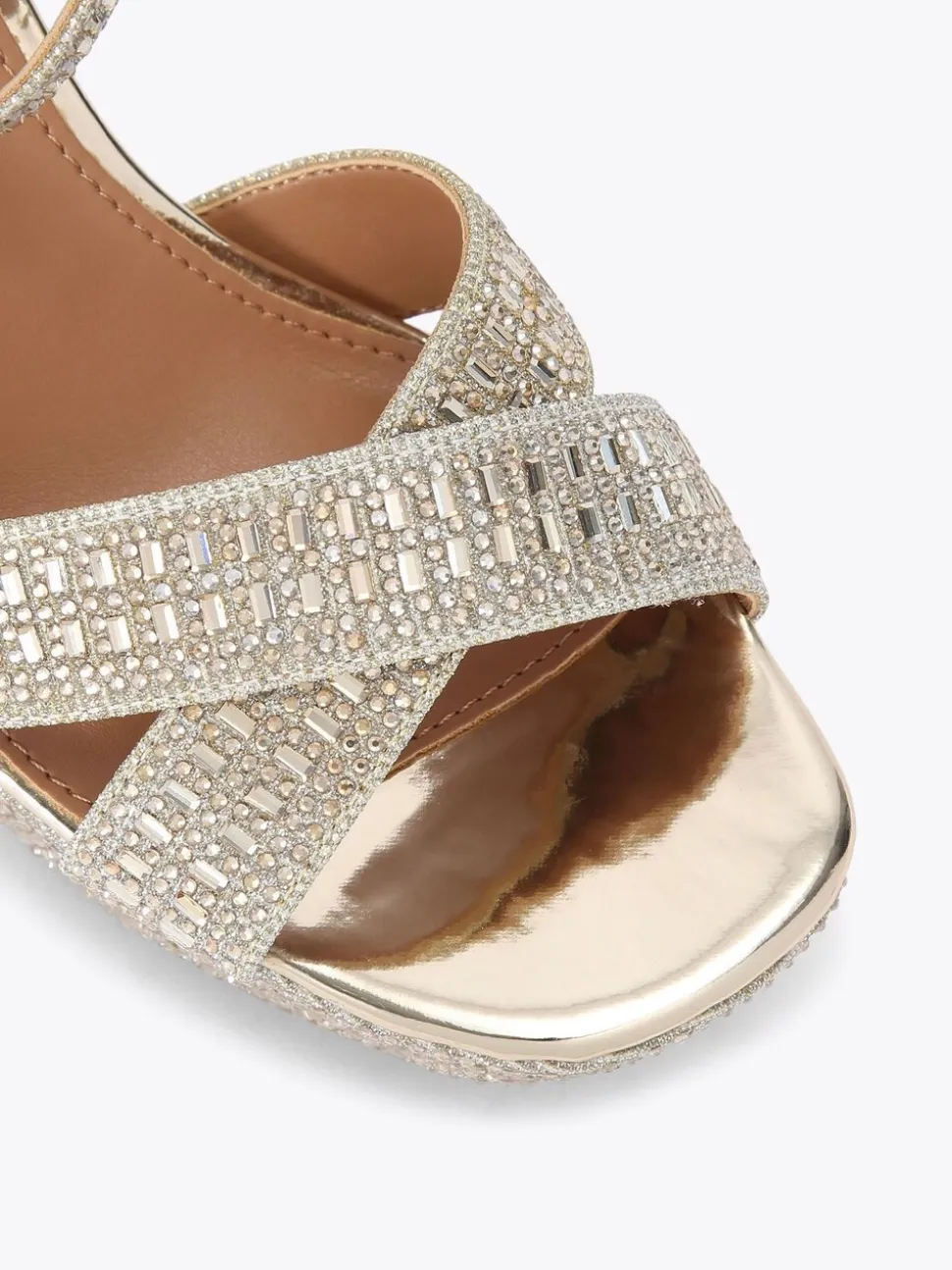 KG Kurt Geiger Gold Fleur Platform Sandals