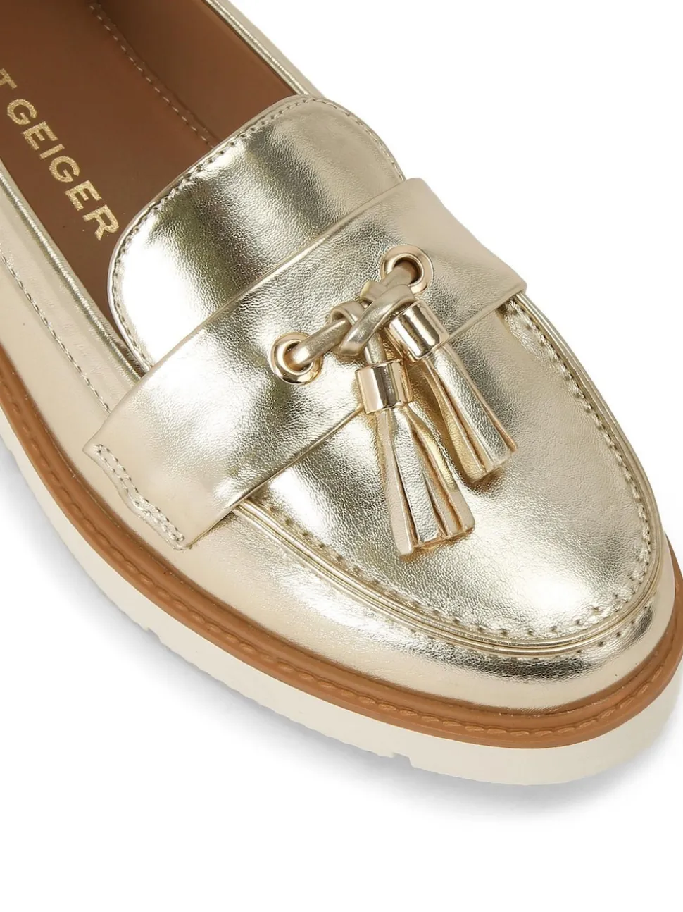 KG Kurt Geiger Gold Morly Tassel Shoes
