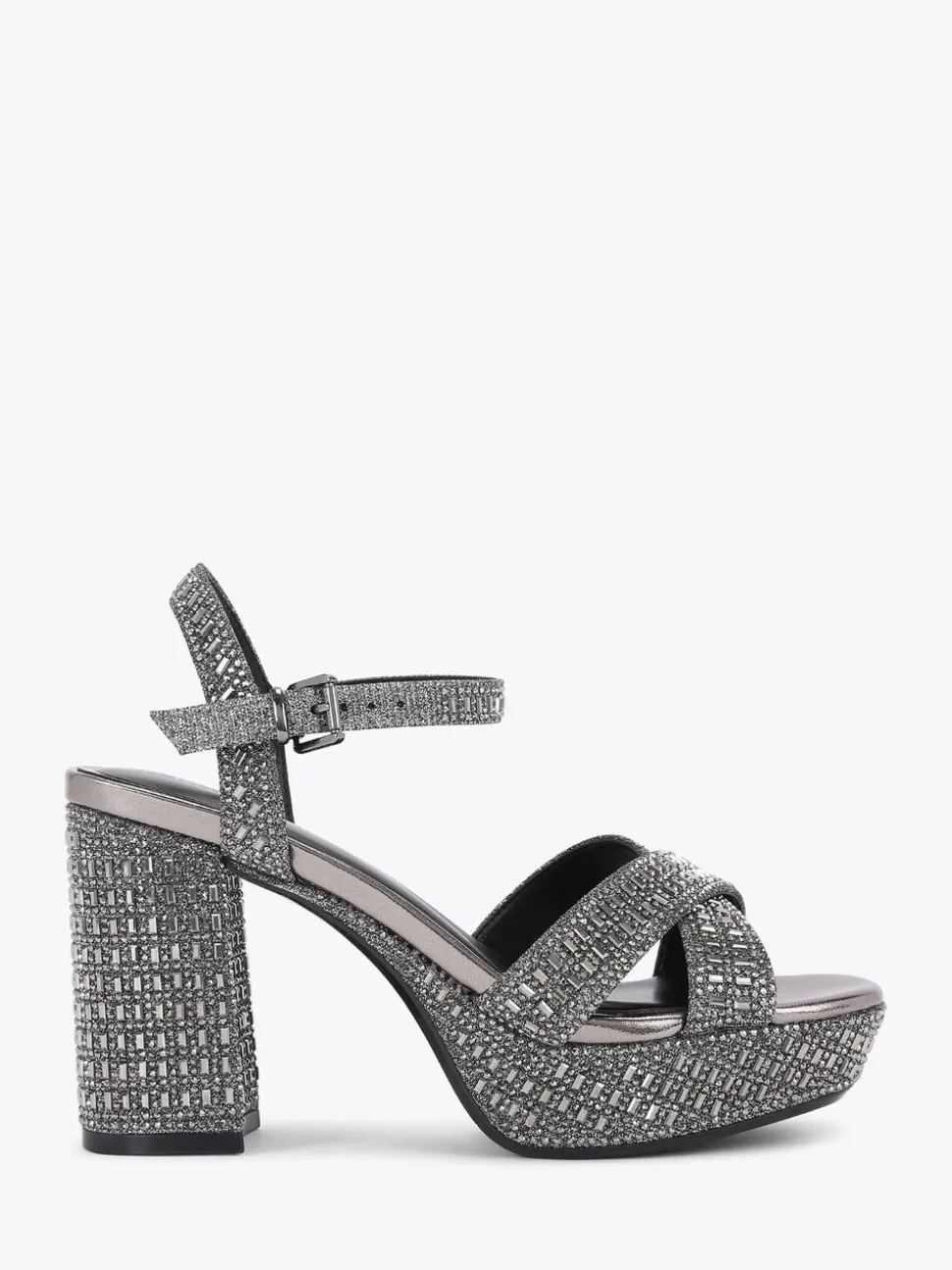 KG Kurt Geiger Grey Fleur Platform Sandals