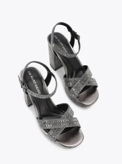KG Kurt Geiger Grey Fleur Platform Sandals