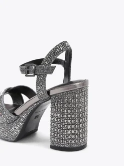 KG Kurt Geiger Grey Fleur Platform Sandals