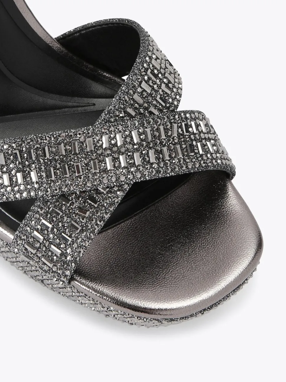 KG Kurt Geiger Grey Fleur Platform Sandals