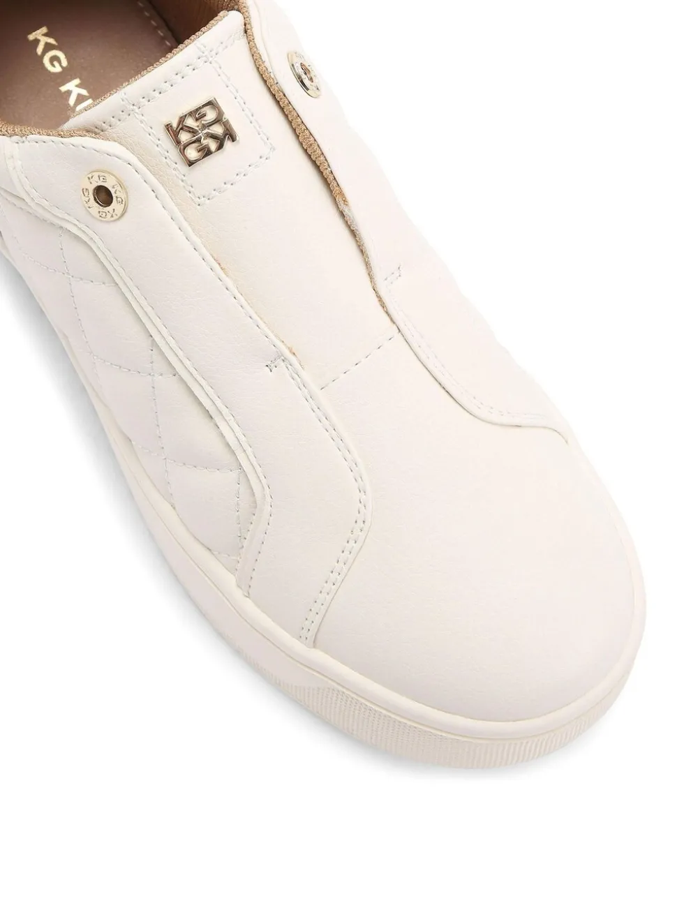 KG Kurt Geiger White Lighter Laceless Quilt Trainers