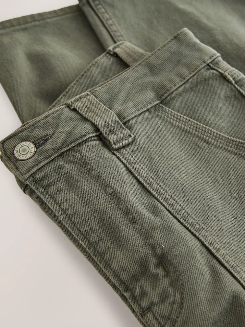 Khaki Green Ankle Straight Leg Carpenter Jeans