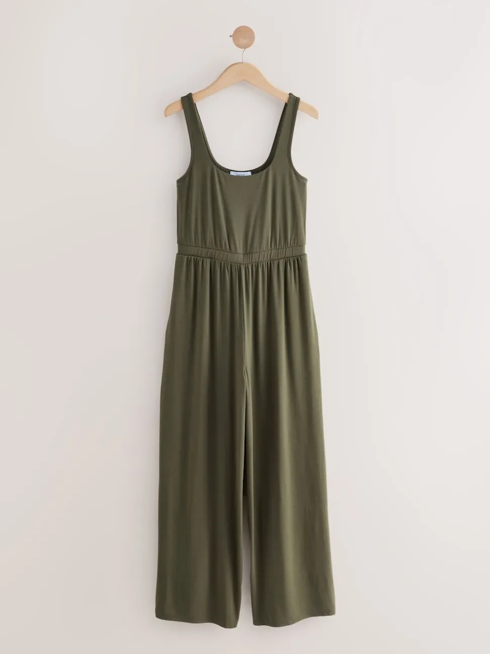 Khaki Green Jersey Jumpsuit
