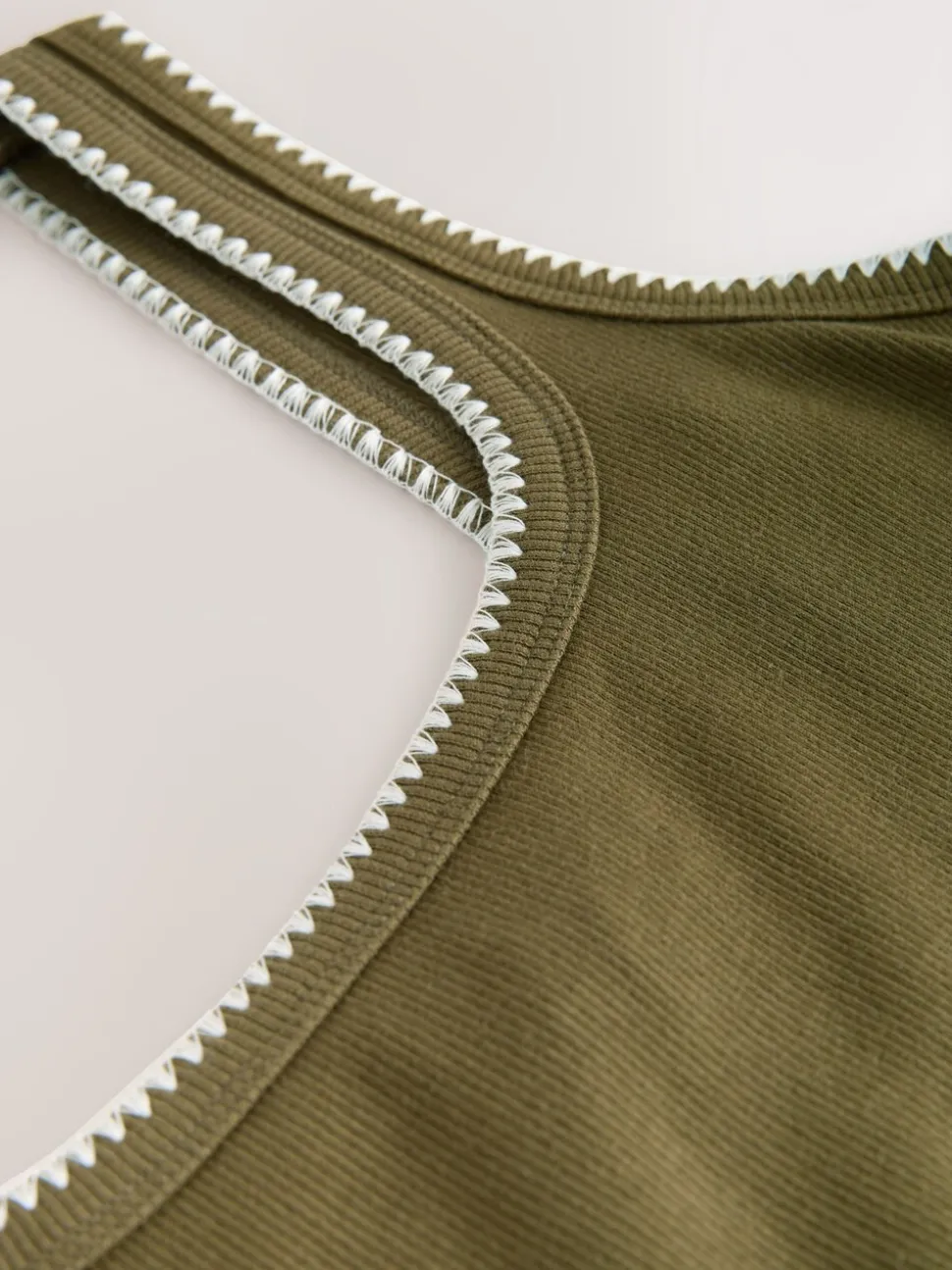 Khaki Green Jersey Midi Summer Dress
