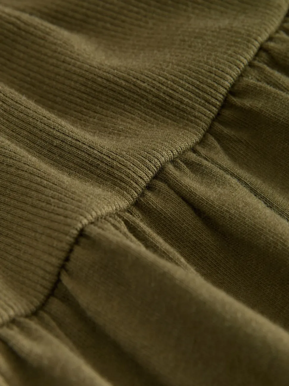 Khaki Green Jersey Midi Summer Dress