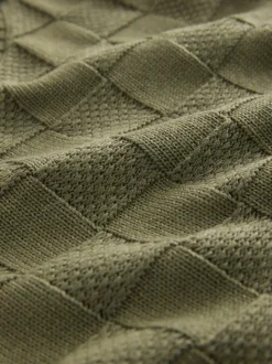 Khaki Green Knitted Tank Shirt Layer With Button Detail