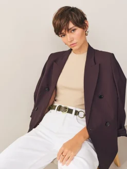 Khaki Green Metal Ring Detail Regular Leather Belt