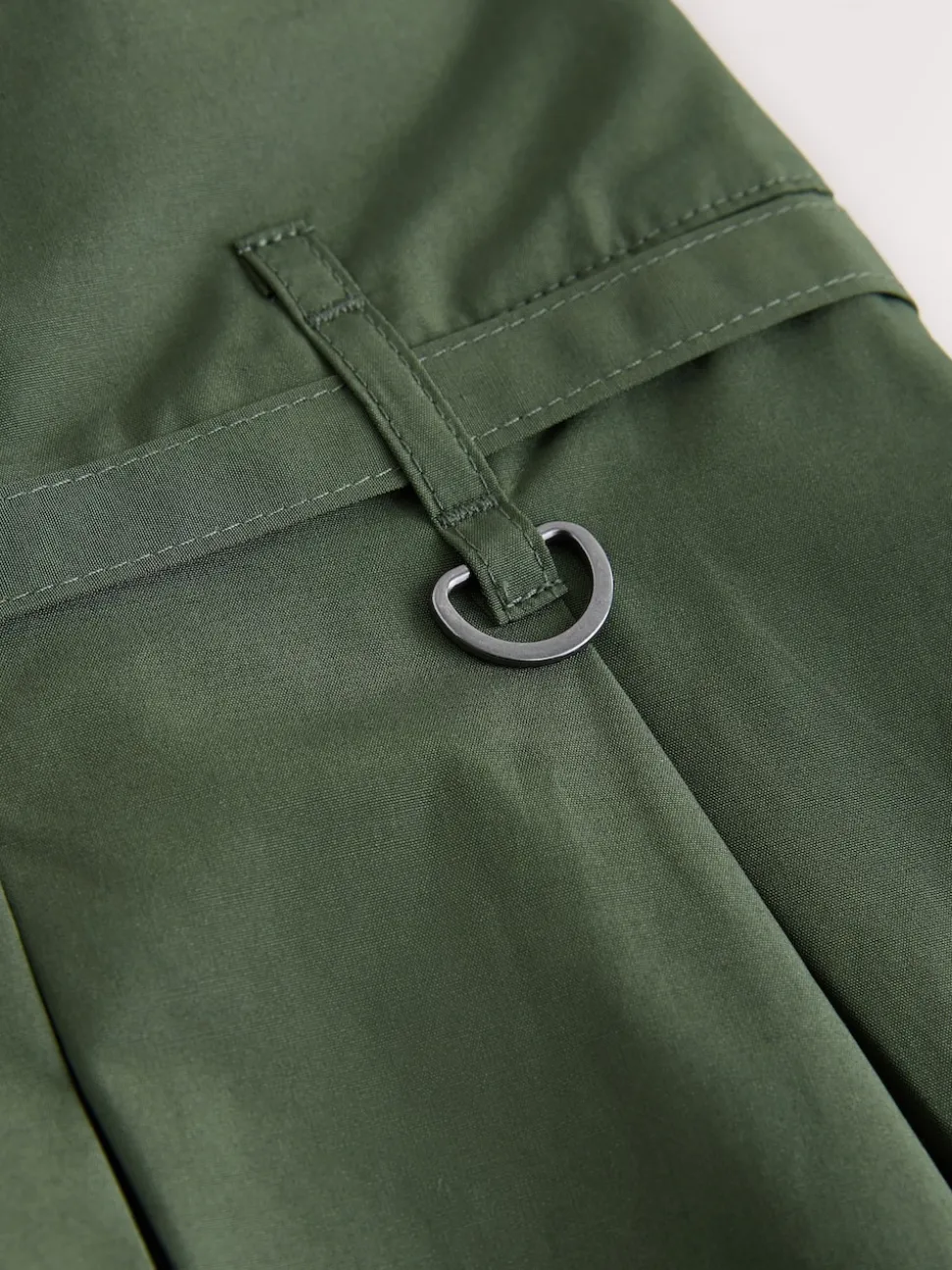 Khaki Green Pleated Midi Skirt