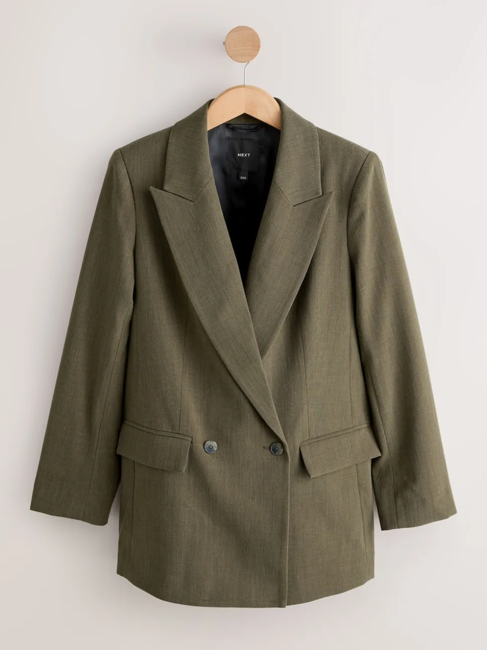Khaki Green Relaxed Crosshatch Blazer