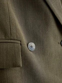 Khaki Green Relaxed Crosshatch Blazer