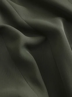 Khaki Green Relaxed Ruched Sleeve Blazer