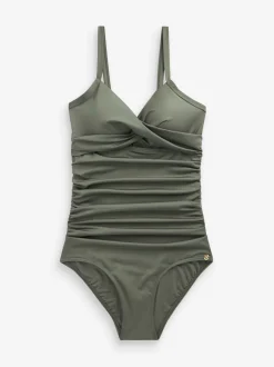 Khaki Green Shaping Tummy Control Swimsuit