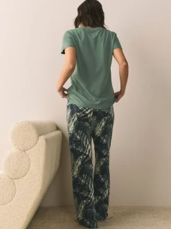 Khaki Green Short Sleeve Pyjamas