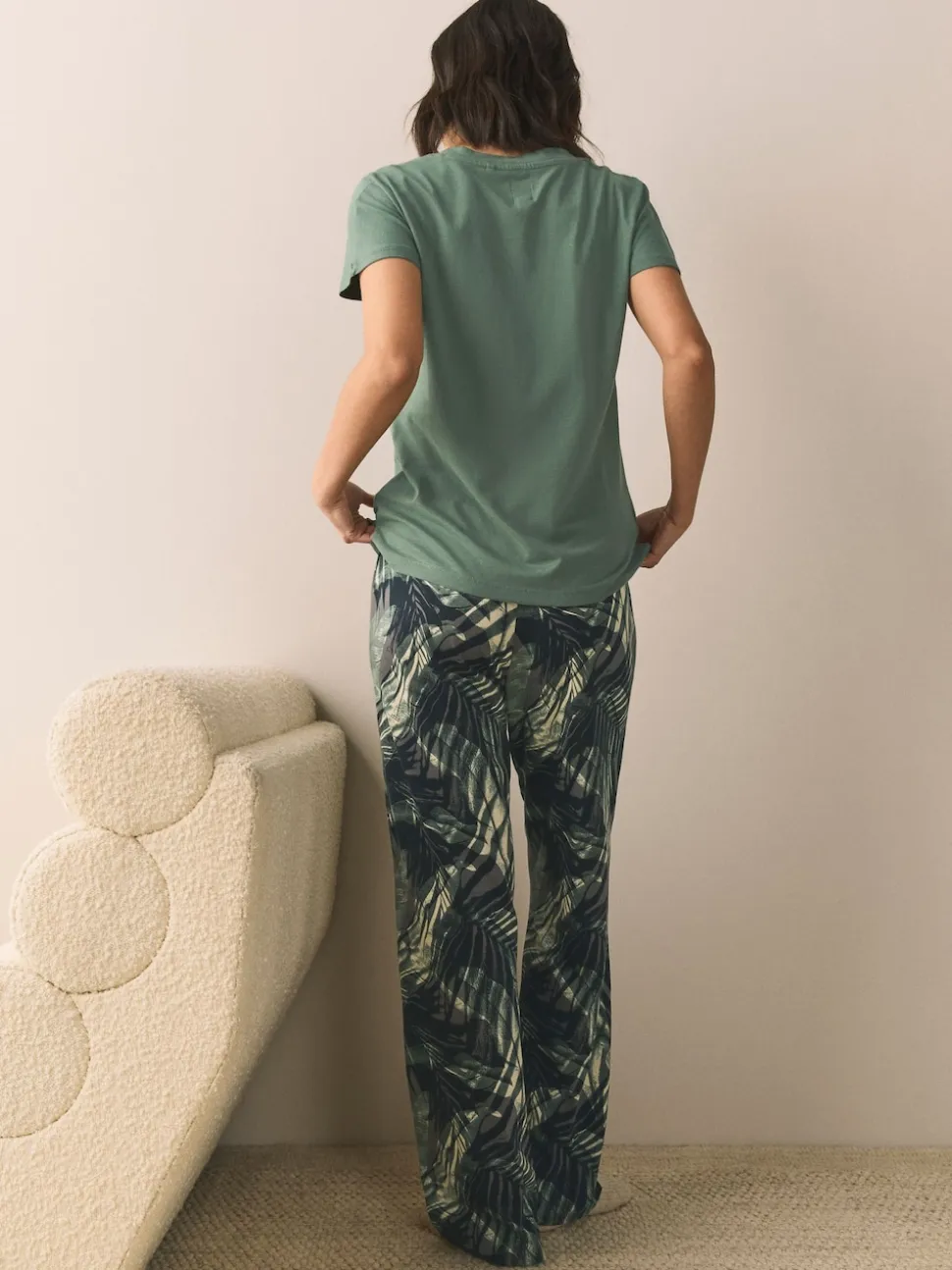 Khaki Green Short Sleeve Pyjamas