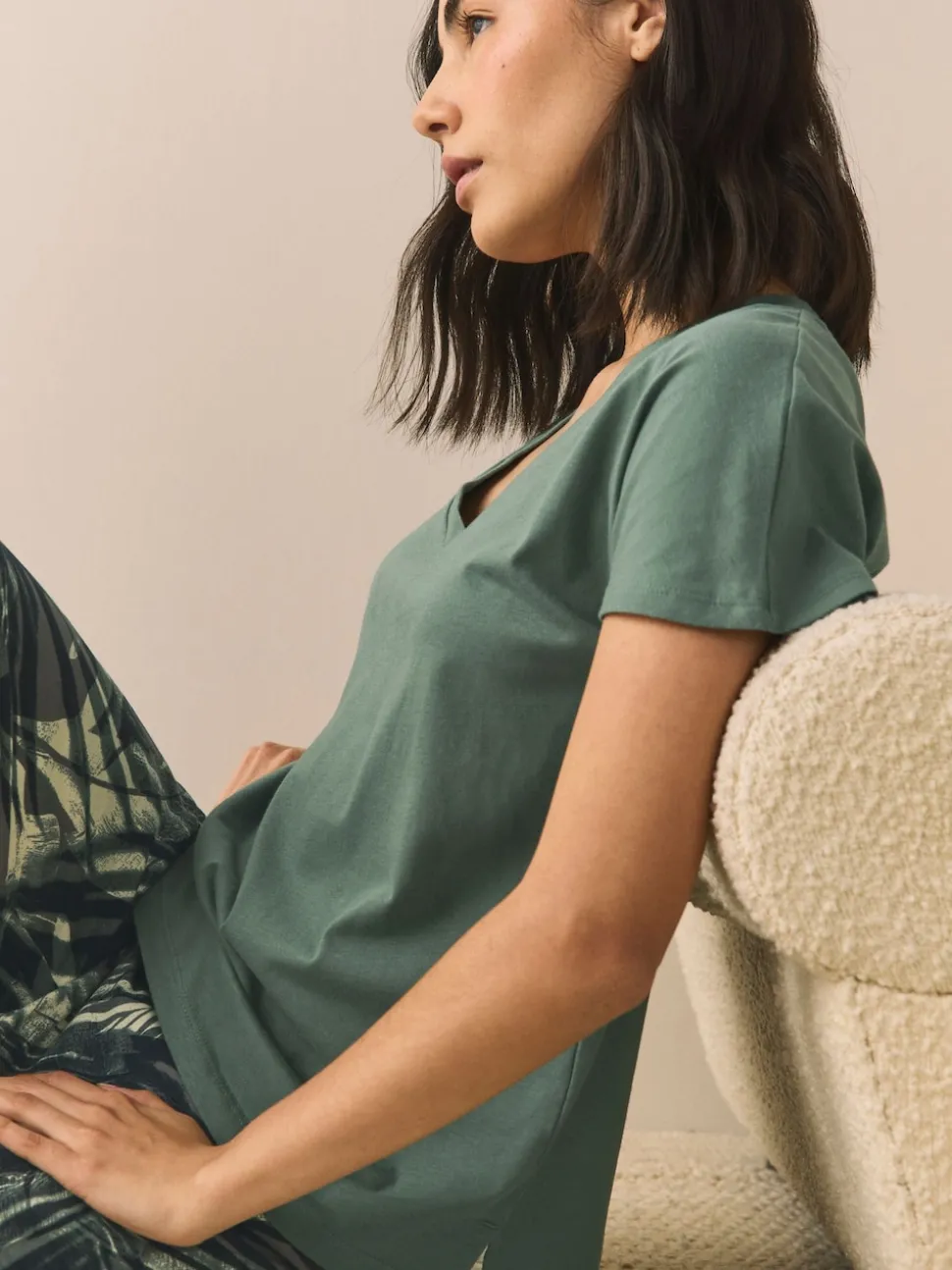 Khaki Green Short Sleeve Pyjamas