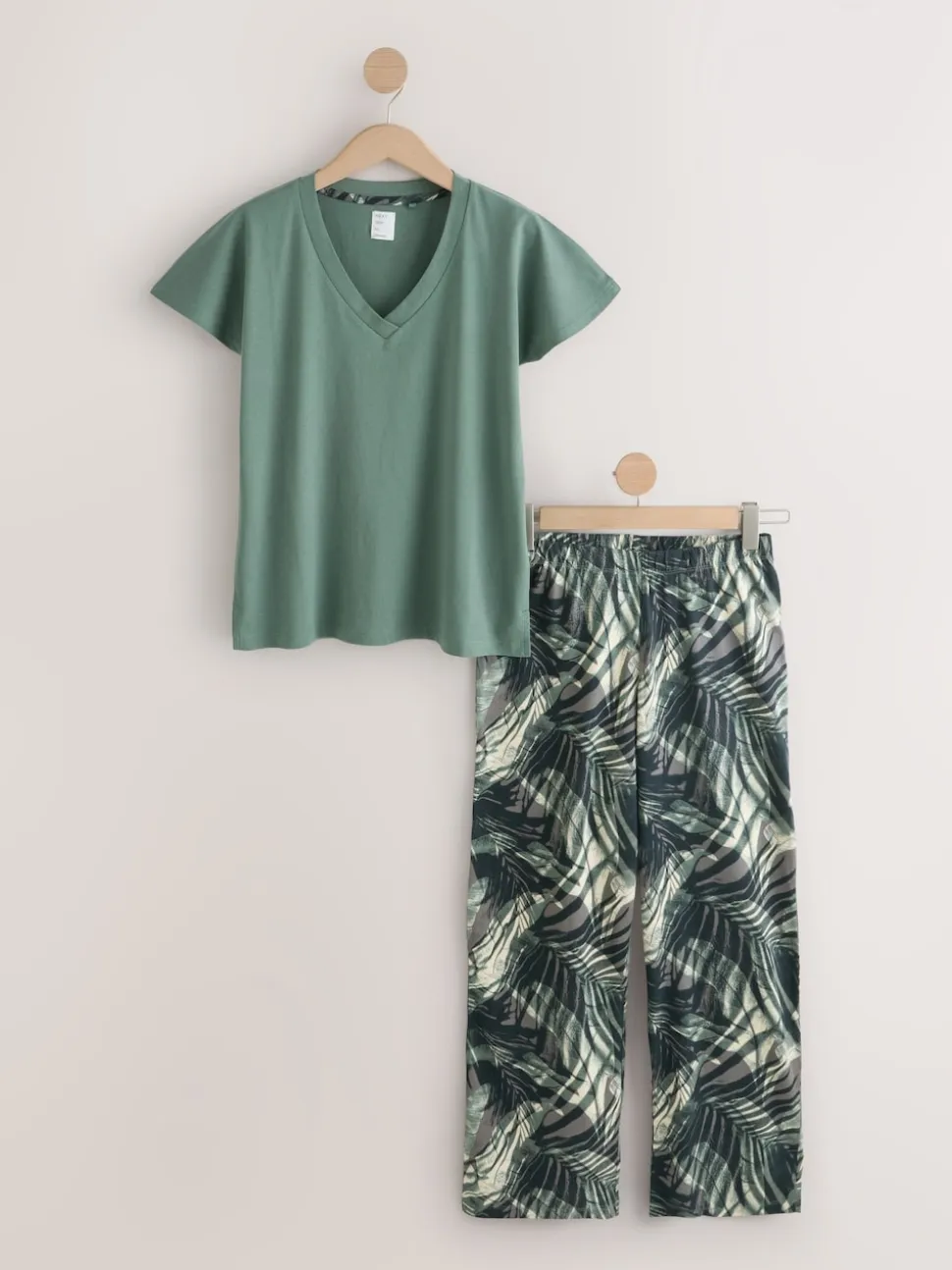 Khaki Green Short Sleeve Pyjamas