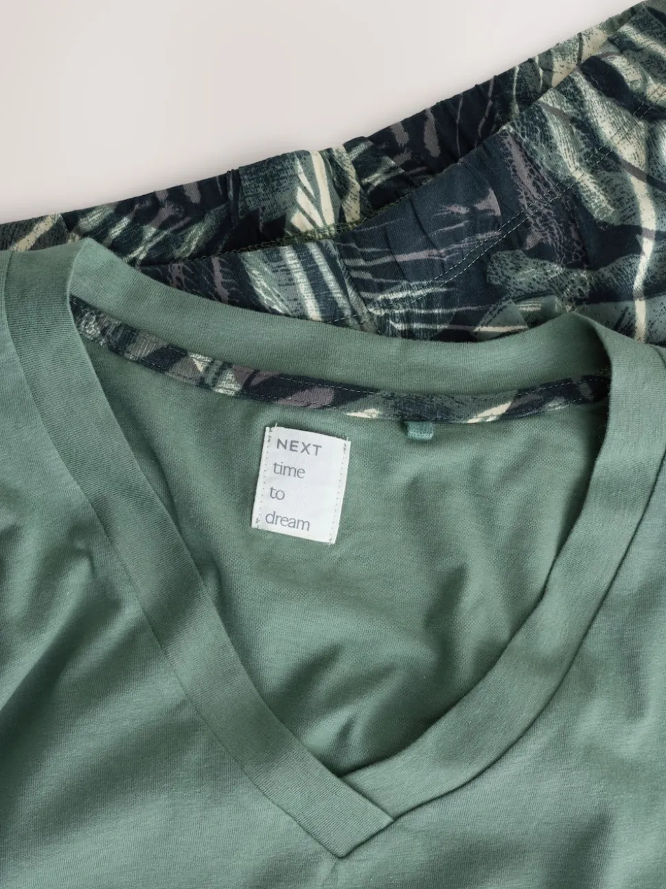 Khaki Green Short Sleeve Pyjamas