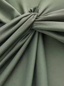 Khaki Green Twist Bandeau Tummy Control Swimsuit