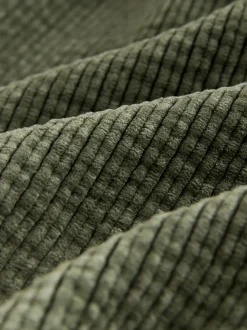 Khaki Green Wide Leg Soft Cord Trousers