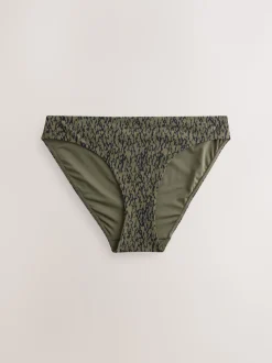 Khaki Green/Black High Leg Bikini Bottoms