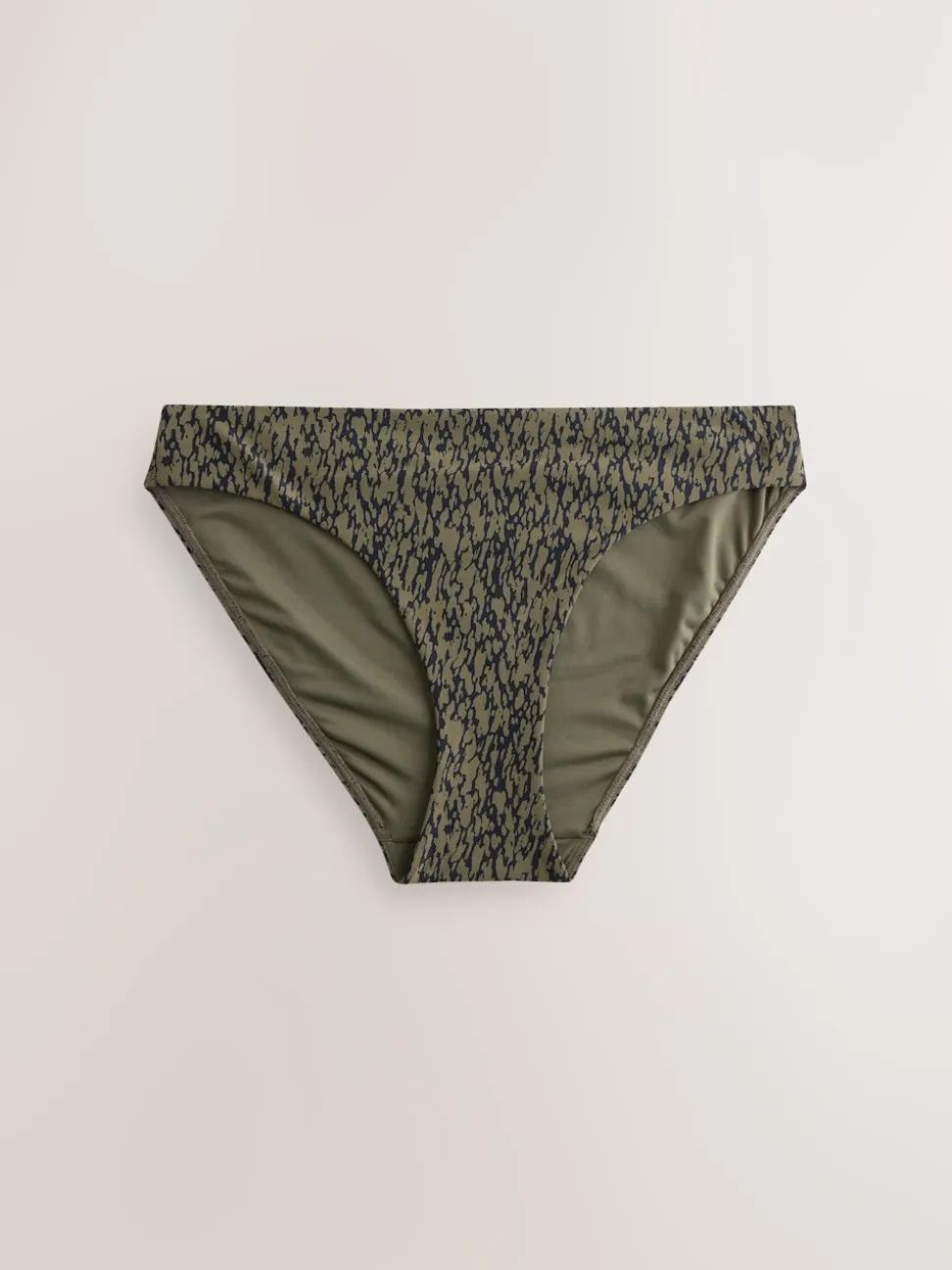 Khaki Green/Black High Leg Bikini Bottoms