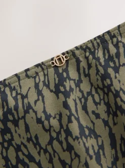 Khaki Green/Black High Leg Bikini Bottoms