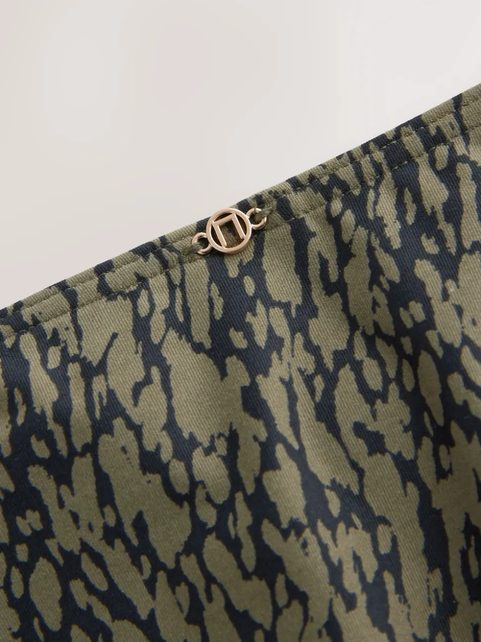 Khaki Green/Black High Leg Bikini Bottoms