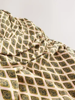 Khaki Green/Cream Foil Woodblock F-K Underwired Tummy Control Swimsuit