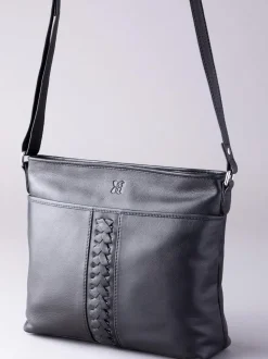 Lakeland Leather Black Farlam Cross-Body Bag