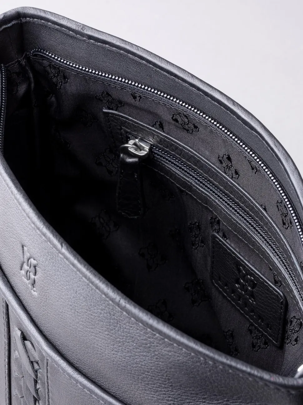 Lakeland Leather Black Farlam Cross-Body Bag