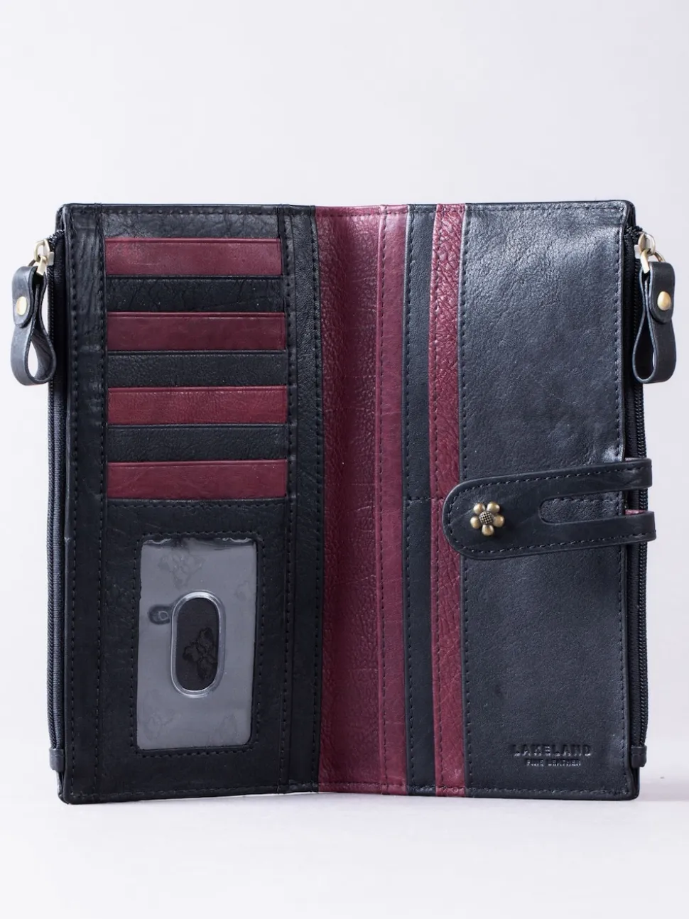 Lakeland Leather Black Hartsop Leather Double Zip Purse