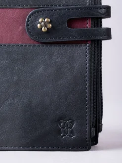 Lakeland Leather Black Hartsop Leather Double Zip Purse