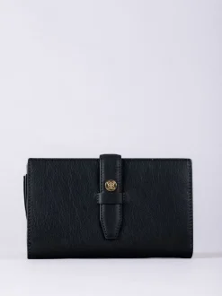 Lakeland Leather Black Large Icon Stud Tab Purse