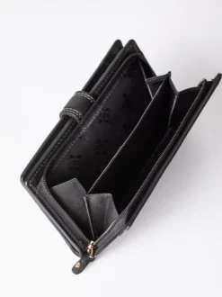Lakeland Leather Black Medium Tab Purse