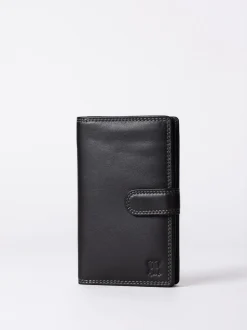 Lakeland Leather Black Medium Tab Purse