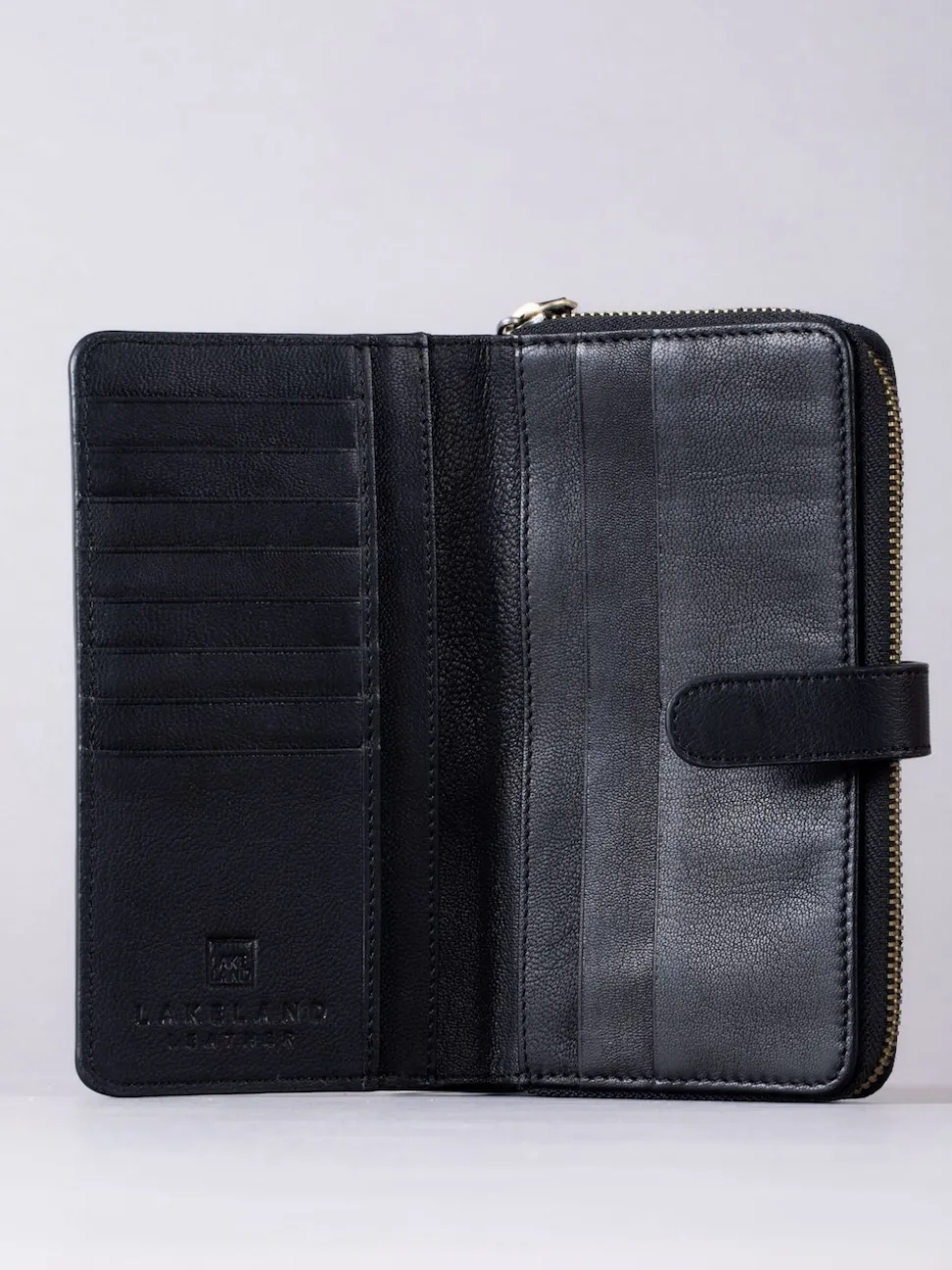 Lakeland Leather Black Newby Tab Purse