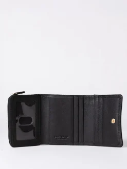 Lakeland Leather Black Small Leather Flapover Purse